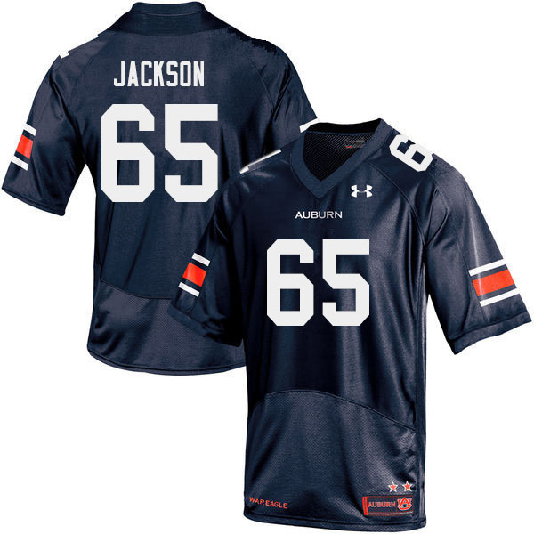 Men #65 Alec Jackson Auburn Tigers College Football Jerseys Sale-Navy